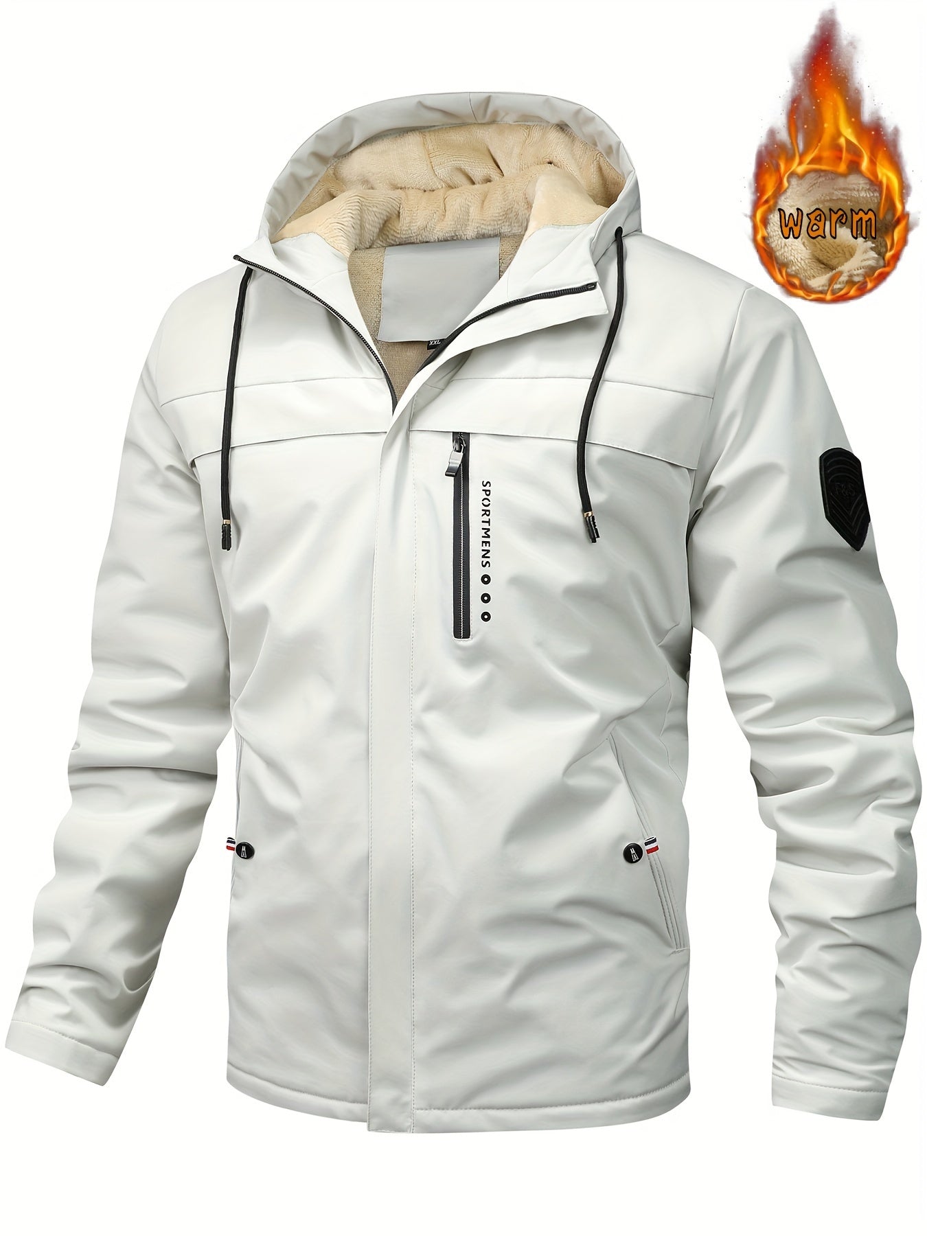 Men's Warm Fleece Casual Winter Hooded Jacket Coat For Outdoor Activities